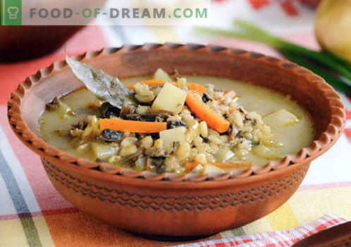 Јачмен супа - докажани рецепти. Како правилно и вкусна готвачка супа со јачмен.