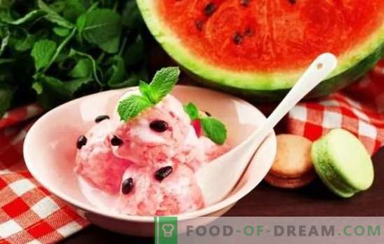 Сладолед од лубеница - летна свежина! Најдобрите рецепти за сладолед од лубеница со крем, млеко, јогурт, диња, банани
