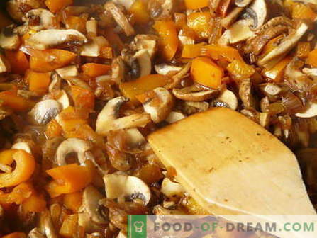 Газирани печурки - најдобри рецепти. Како да се готви задушени печурки и вкусни.