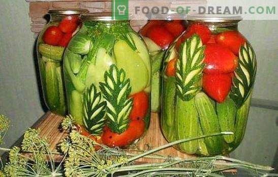 Избрани краставици: како да го направите? Изберете ја маринадата за избрани краставици со домати, карфиол, тиквички, слатки пиперки
