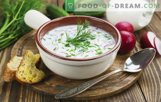 Окрошка, супа од цвекло и други супи на кефир, зеленчук и со месо. Италијански, шпански и руски рецепти за супи на кефир