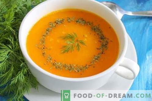 Супа од тиква - светло расположение во секое време од годината. Чекор по чекор рецепт со слика: тиква супа, различни опции