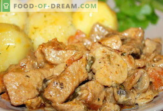 Свинско месо со печурки - најдобри рецепти. Како правилно и вкусно свинско свинско месо со печурки.