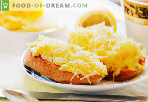 Сендвичи со јајца се најдобри рецепти. Како да брзо и вкусно готви сендвичи со јајце.