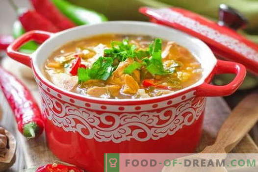 Супа од пилешко каша - најдобриот рецепт. Како да правилно и вкусно готви супа Kharcho на пилешко.