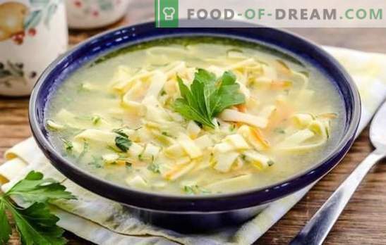Супа од супа е најдоброто јадење за ручек. Најдобри рецепти за супа со тестенини: домашна, пченица, ориз и хељда