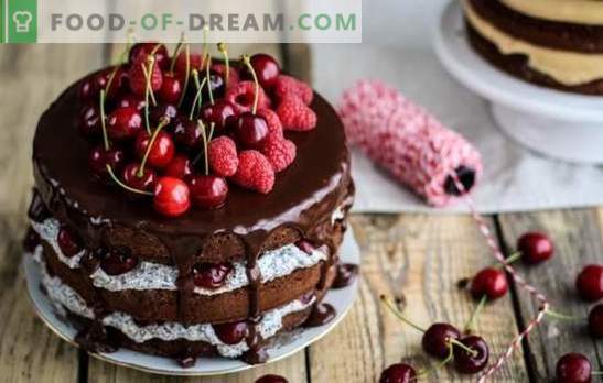 Слатка цреша торта - вкус на лето! Рецепти неверојатни колачи со слатка вишна: бисквит, желе, урда, павлака