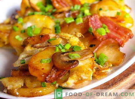 Компири со печурки - најдобри рецепти. Како правилно и вкусно готви компири со печурки.