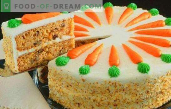 Класична морковска торта - сочен есенски десерт. Класичен морков торта со зачини, крем сирење, ореви, чоколада