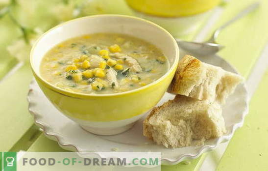 Супа од пченка е омилена состојка во необичен дизајн. Интересни супи со конзервирана пченка