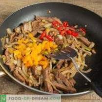Топла салата со фунгоза, говедско месо и печурки
