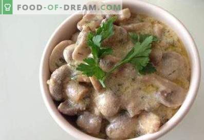 Mushrooms in cream sauce