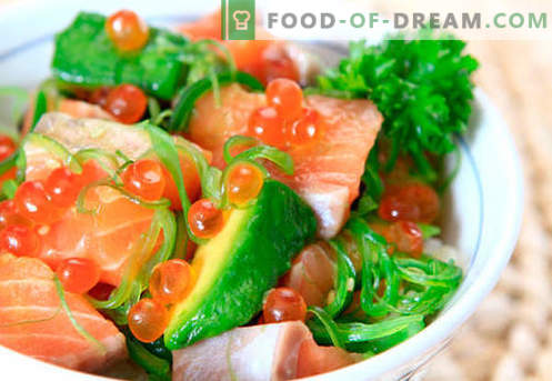 Салата со солени лосос - вистинските рецепти. Брза и вкусна варена салата со лесно солени лосос.
