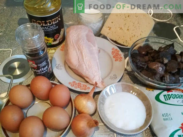 Рецепт за ветре со печурки и пилешко: јадење од француска кујна, рецепт за готвење со слика