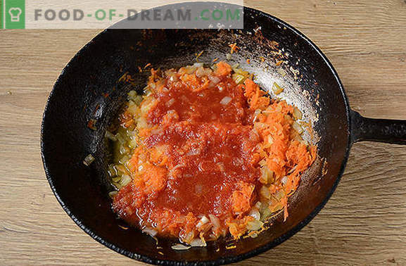 Каша од леќата во сос од домати: храната на спортистите и губењето на тежината може да бидат вкусни! Едноставен фото рецепт за леќата во мирисна сос од домати